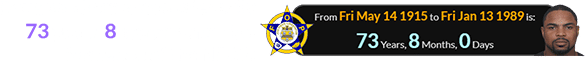 Doug was born a span of exactly 73 years, 8 months after the formation of the NFOP: