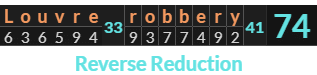 "Louvre robbery" = 74 (Reverse Reduction)