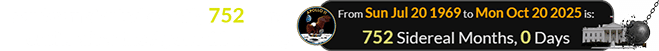 Teardown started exactly 752 Lunar orbits after the Apollo 11 landing: