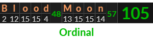 "Blood Moon" = 105 (Ordinal)