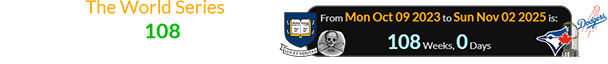 Game 7 of The World Series ended a span of exactly 108 weeks after Yale’s ‘Skull & Bones’ anniversary: