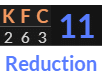 "KFC" = 11 (Reduction)