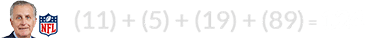 (11) + (5) + (19) + (89) = 124