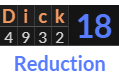 "Dick" = 18 (Reduction)