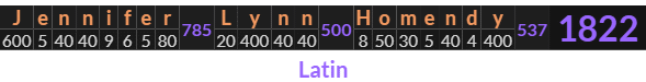 "Jennifer Lynn Homendy" = 1822 (Latin)