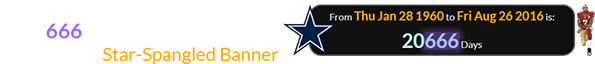 The Cowboys were a span of 20,666 days old when Colin first knelt for the Star-Spangled Banner: