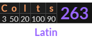 "Colts" = 263 (Latin)
