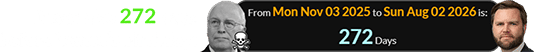 It was also 272 days before Vance’s birthday: