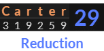 "Carter" = 29 (Reduction)