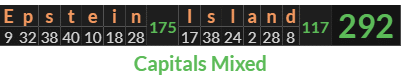 "Epstein Island" = 292 (Capitals Mixed)