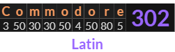 "Commodore" = 302 (Latin)