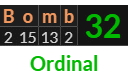 "Bomb" = 32 (Ordinal)