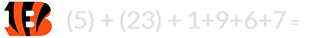 (5) + (23) + 1+9+6+7 = 51