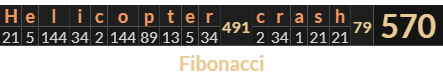 "Helicopter crash" = 570 (Fibonacci)