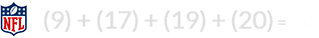 (9) + (17) + (19) + (20) = 65