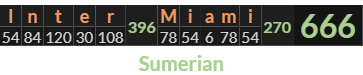 "Inter Miami" = 666 (Sumerian)