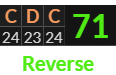 "CDC" = 71 (Reverse)