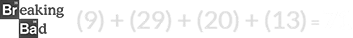 (9) + (29) + (20) + (13) = 71