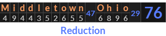 "Middletown Ohio" = 76 (Reduction)