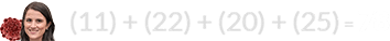 (11) + (22) + (20) + (25) = 78