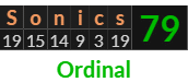 "Sonics" = 79 (Ordinal)