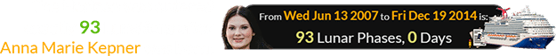 The Horizon was ordered exactly 93 Lunations after Anna Marie Kepner was born: