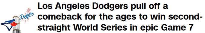 Los Angeles Dodgers pull off a comeback for the ages to win second-straight World Series in epic Game 7