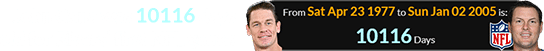John Cena was 10116 days old for Rivers’ first NFL game: