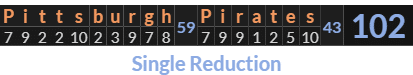 "Pittsburgh Pirates" = 102 (Single Reduction)