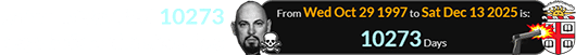 Anton LaVey died 10273 days before the shooting: