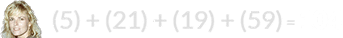 (5) + (21) + (19) + (59) = 104