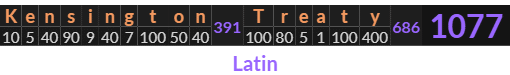 "Kensington Treaty" = 1077 (Latin)