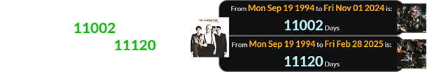 The Cranberries song came out a span of 11002 days before Zombie Love and 11120 days before the Deluxe version: