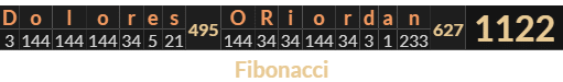"Dolores ORiordan" = 1122 (Fibonacci)