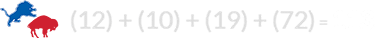 (12) + (10) + (19) + (72) = 113