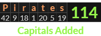 "Pirates" = 114 (Capitals Added)