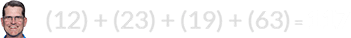 (12) + (23) + (19) + (63) = 117