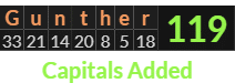 "Gunther" = 119 (Capitals Added)