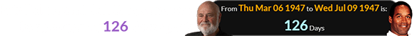 Rob Reiner and O.J. Simpson were born a span of 126 days apart: