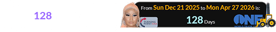 Nicki’s speech was a span of 128 days before the anniversary of work starting: