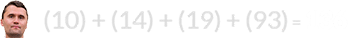 (10) + (14) + (19) + (93) = 136