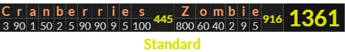 "Cranberries Zombie" = 1361 (Standard)
