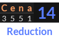 "Cena" = 14 (Reduction)