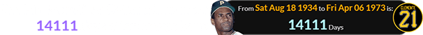The Pirates retired Roberto’s number 14111 days after he was born: