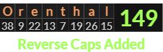 "Orenthal" = 149 (Reverse Caps Added)