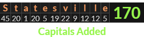 "Statesville" = 170 (Capitals Added)