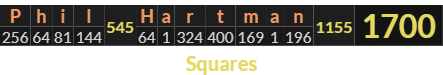 "Phil Hartman" = 1700 (Squares)