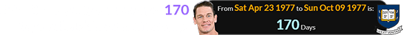 John Cena was born a span of 170 days before Yale’s anniversary: