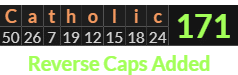 "Catholic" = 171 (Reverse Caps Added)