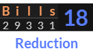 "Bills" = 18 (Reduction)